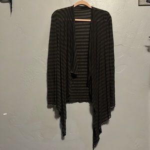 Hardtail  Dark olive green with gold shimmer striped cardigan Size Medium